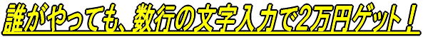 誰がやっても、数行の文字入力で2万円ゲット!